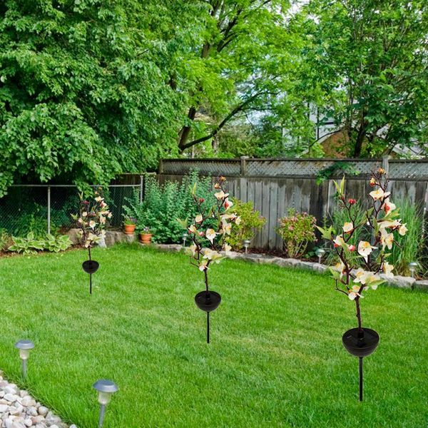 

solar lights simulation cherry blossom lawn stake lamps garden decoration outdoor landscape ground plug light
