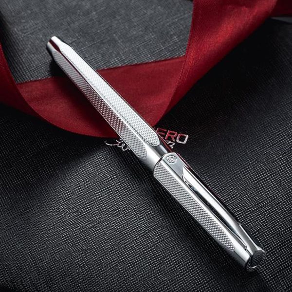 

fountain pens hero 2191 14k gold nib elegant collection pen silver engraving ripples two-head m gift with box