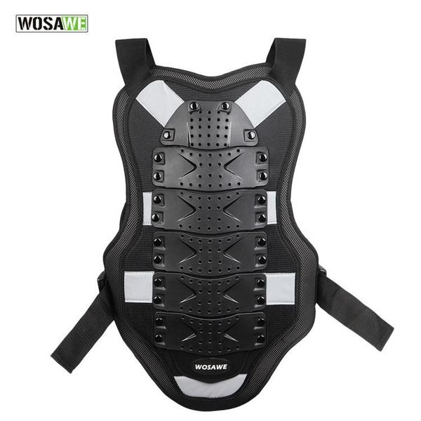 

black motorcycle vest back support guard men protector size clothing moto motorbike skiing body protection, Black;blue