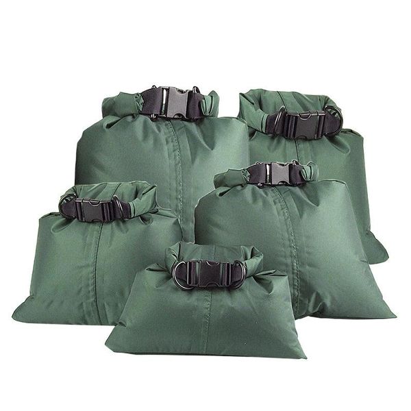 

5pcs waterproof dry bag outdoor beach buckled storage sack travel drifting bags portable multiple sizes tear resistant fabric