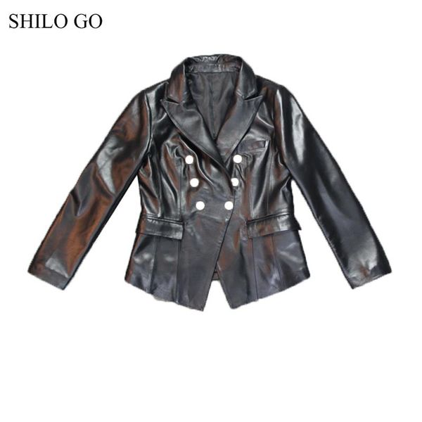 

women's jackets shilo go leather jacket womens spring fashion sheepskin genuine coat lapel collar single breasted office lady ol slim, Black;brown
