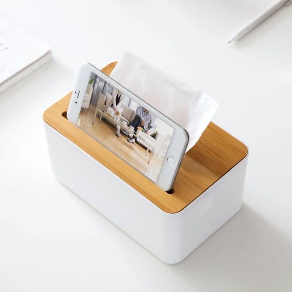 

solid wood napkin holder square shape wooden plastic tissue box case home kitchen paper holdler storage accessories boxes & napkins