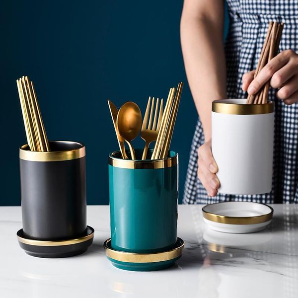 

storage bottles & jars european style light luxury household ceramic chopsticks table decoration kitchen supplies restaurant el service