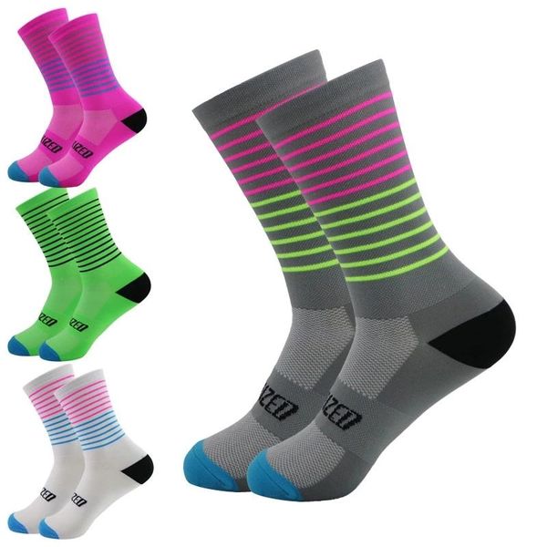 

women men reflective cycling socks breathable outdoor basketball football bicycle sports, Black