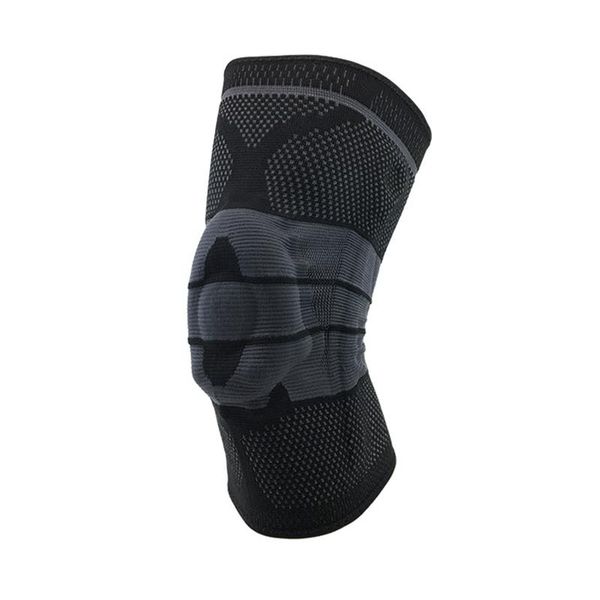 

elbow & knee pads black thick silicone spring support fitness sports, Black;gray