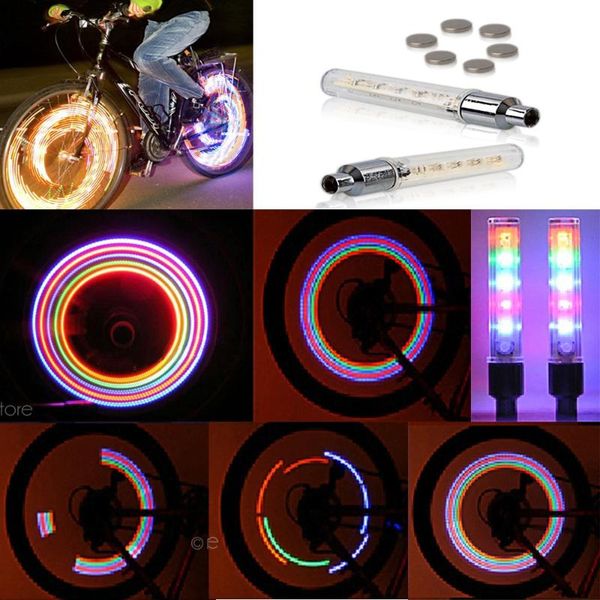 

bike lights bicycle cycling car tyre wheel neon firefly spoke led light lamp 5 colorful
