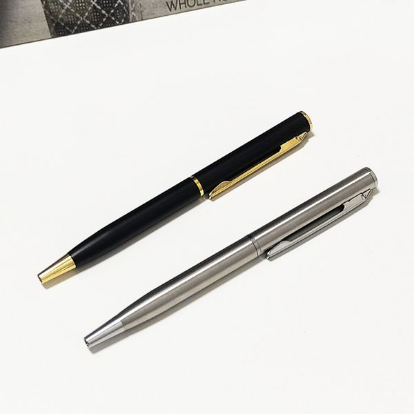 

steel stainls ballpoint pen rotating short 10cm metal pocket mini, Blue;orange