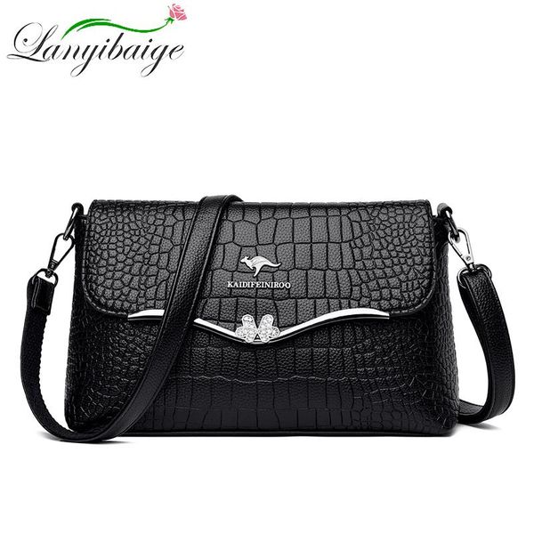 

evening bags luxury stone pattern flip ladies bag pu leather shoulder fashion designer handbag brand messenger 2021