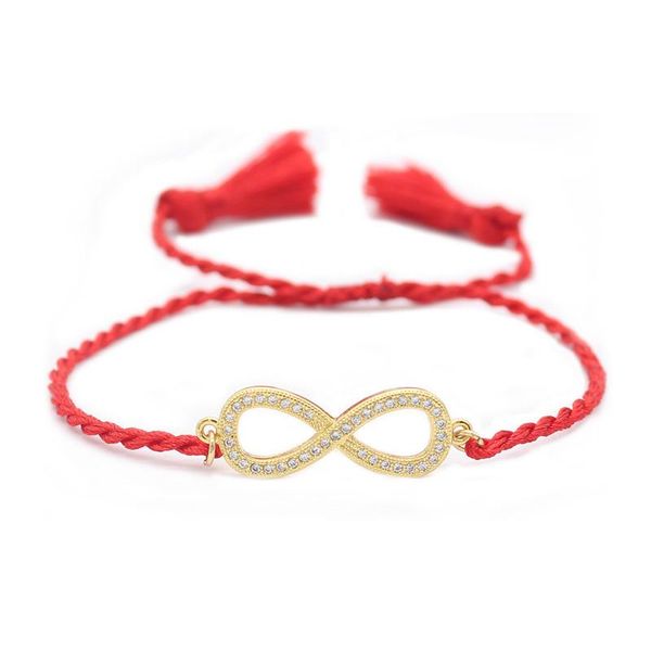 

charm bracelets poshfeel crystal infinity for women adjustable lucky red string pulseira feminina gifts mbr180290, Golden;silver