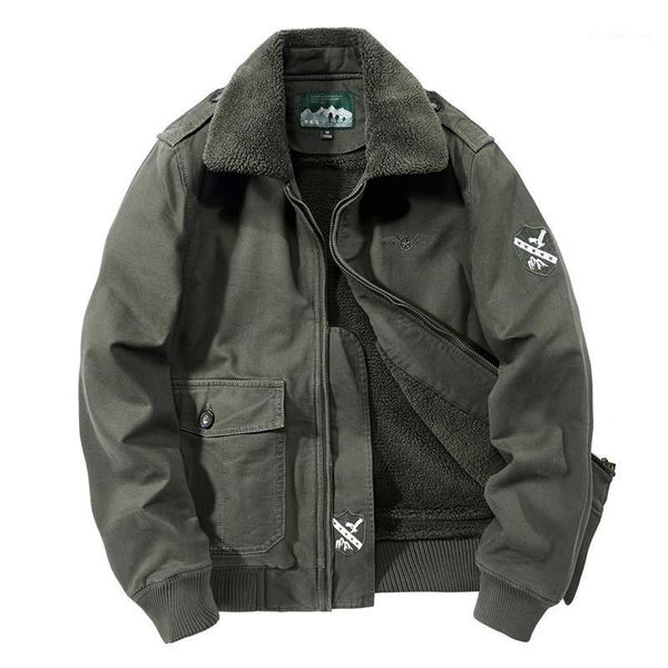 

men's jackets 2021 winter fleece warm jacket coat men tactical military army fur collar pilot bomber outdoor casual thicken parka, Black;brown