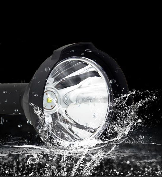 

flashlights torches the farthest lighting distance led big aluminum cup reflactor torch powerbank rechargeable built in battery x