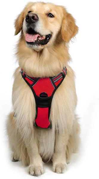 

dog collars & leashes no-pull pet harness, soft leash padded adjustable outdoor vest easy control for small medium large dogs