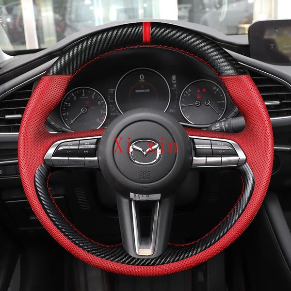 

steering wheel covers for 3/6 cx4 cx5 cx30 cx8 customized leather hand-sewn special cover car interior accessories