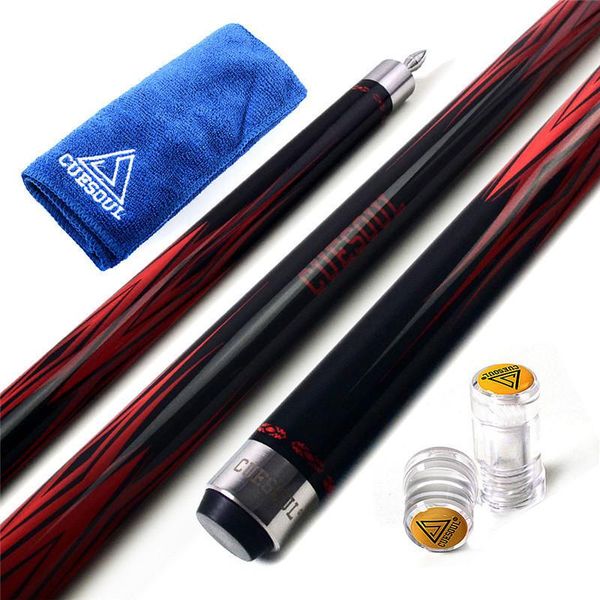 

58" 147cm 11.5/12.75mm cue tip maple snooker pool stick set 19oz billiard cues