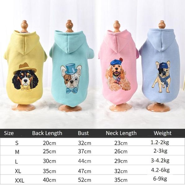 

dog apparel pet clothes spring and autumn hooded sweater cartoon pattern printed clothes/