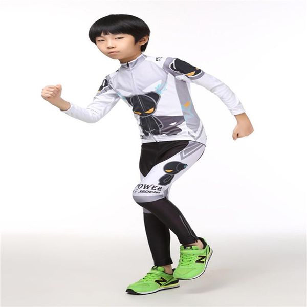 

racing sets boys cycling clothes long sleeves set children bicycle jersey kids bike ropa for boy winter thermal clothing, Black;blue