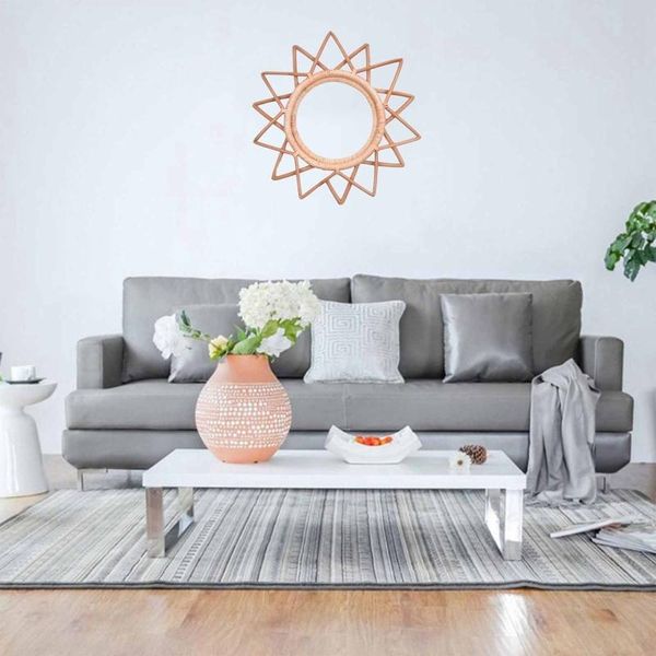 

mirrors wall-mounted mirror frame nordic natural vine handmade living room