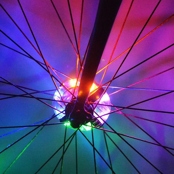 

bike wheel flashing light high brightness waterproof outdoor safety cycling hub accessories bicycles warning led lights