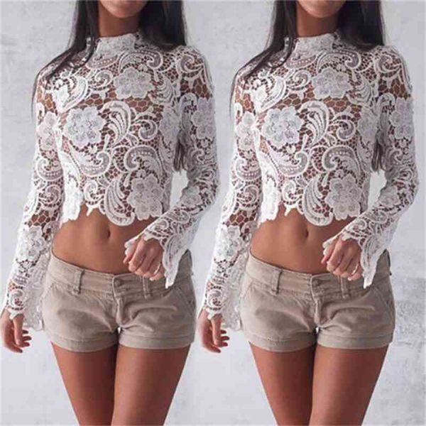 

arrivals fashion women casual ladies solid white lace party stylish crop shirts1