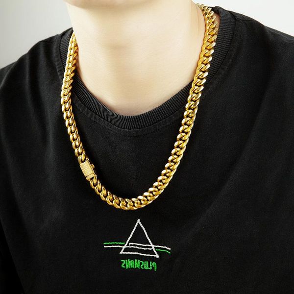 

chains fashion stainless steel cuban chain men necklace polished semi-circular grinding hip hop bracelet jewelry for boy gift, Silver