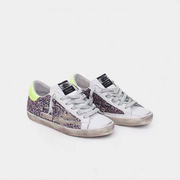 

italian super-star luxury sneakers sequined leopard print dirty shoes high-quality leather casual outdoor low-flat shoeses, Black