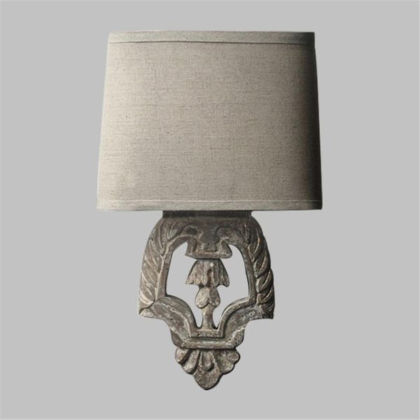 

wall lamp 1 lights e14 american wooden art nordic fabric bedroom bedside pastoral retro corridor staircase sconces