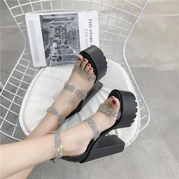 

all-match beige heeled sandals espadrilles platform female shoe black rhinestone high clogs comfort girls fashion high-heeled dress shoes