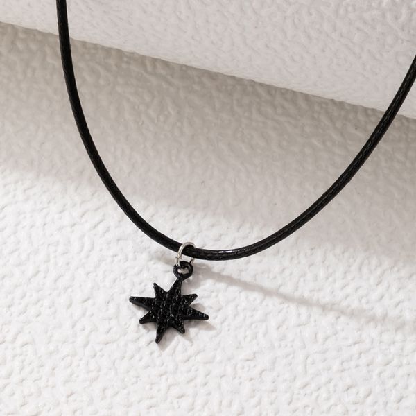 Готическая черная звезда кулон ожерелье для женщин Новая модная цепочка Choker Регулируемые драгоценные аксессуары