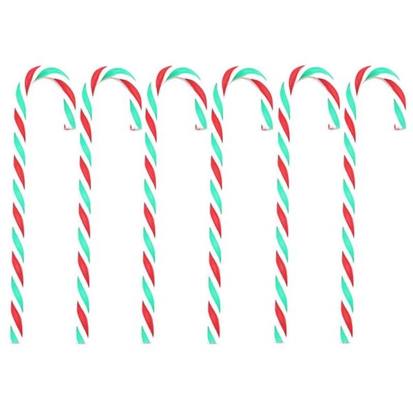 

christmas decorations 6pcs candy canes plastic crutch pendant xmas tree hanging ornaments