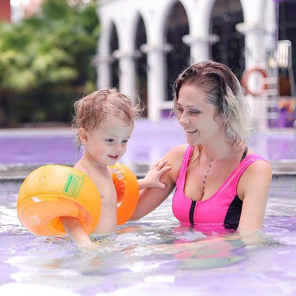 

pool & accessories children's swimming arm circle orange ring multi-airbag inflatable sleeves