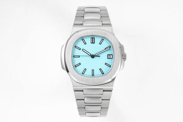 

luxury men's watch 5711 tiffiny face automatic movement ultrathin case 316 stainless steel sapphire well waterproof wristwatch diameter, Slivery;brown