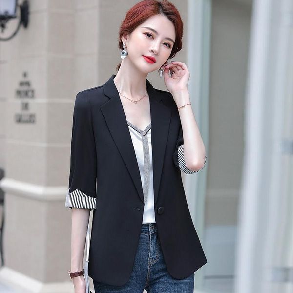 

blazer women white suit jacket women's summer loose chiffon veste femme suits & blazers, White;black