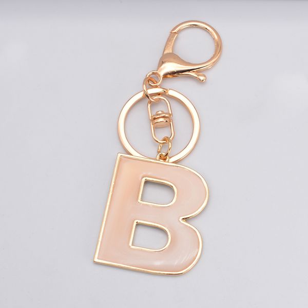 

2022new fashion white alloy english letter keychain metal alphabet keyring jewelry accessories women handbag charms gift, Silver