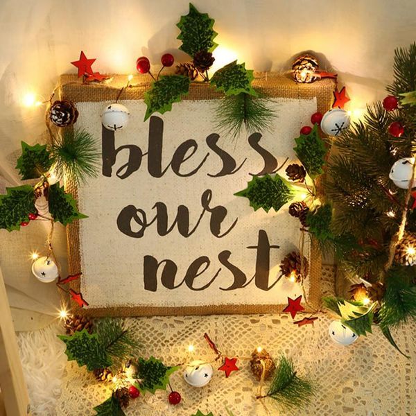 

strings led christmas lights pine needles cone string bells cones room decoration