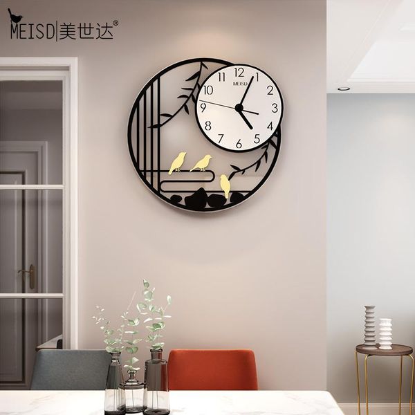 

wall clocks traditional chinese watch round quartz quality acrylic art hanging room horloge home decor