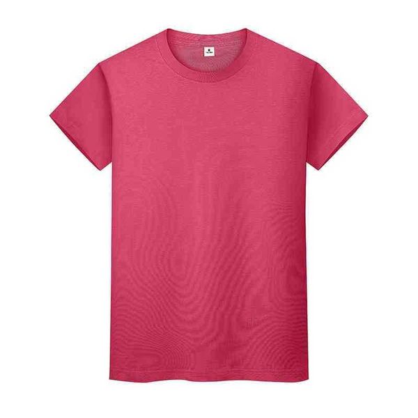 

men and women round neck solid color t-shirt summer cotton bottoming short-sleeved half-sleeved 9jrmmi, Black