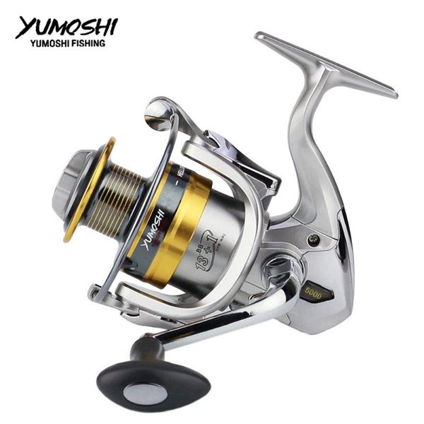 

yumoshispinning fishing reel metal main body 13bb+1 pesca 5.5:1 xs 1000-7000 series wheel carretilha reels baitcasting