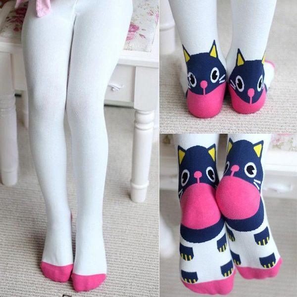 

footies girls pantyhose children fashion cartoon cat kids tights for, Blue