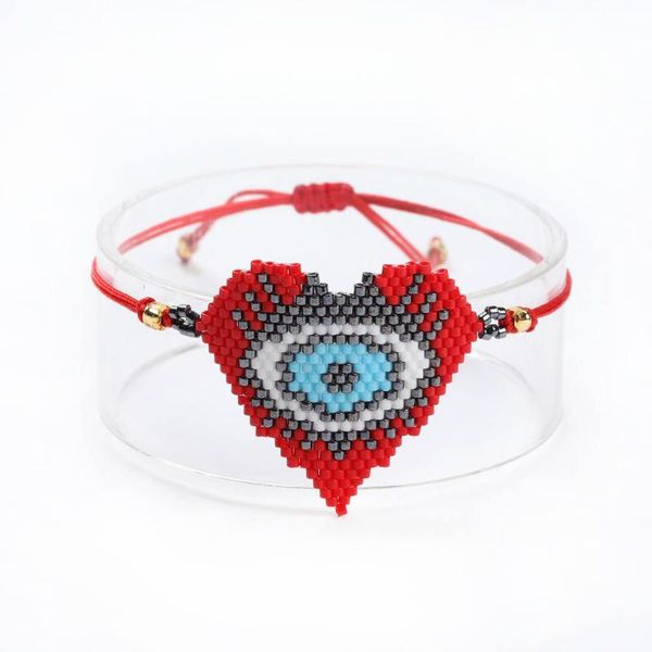 

charm bracelets go2boho evil eye bracelet women miyuki mexican heart inspired jewelry lucky pulseras beads jewellery gift drop, Golden;silver