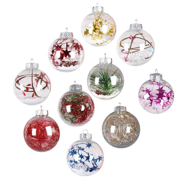 

party decoration 10pcs christmas hanging pendant hollow transparent decors ornaments favors mixed style