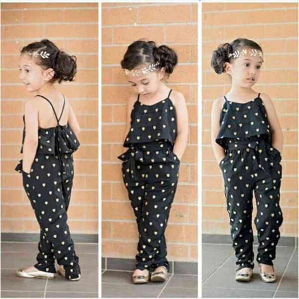 

fashion sweet lovely summer romper infant baby girls sleeveless o neck belt heart print loose outfit 1 7years, White