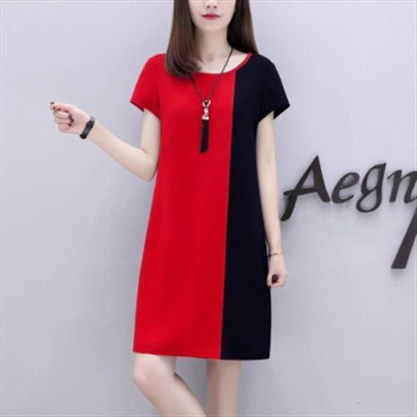 

large size summer korean style womens dresses loose casual vestido de mujer femme robe, Black;gray
