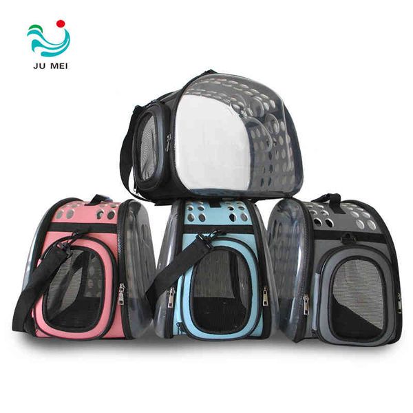 

pet bag backpack out large capacity foldable breathable portable cat space, Black;red