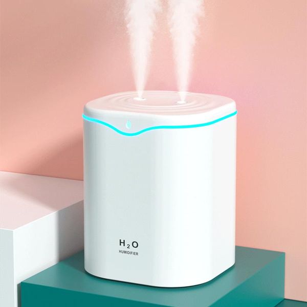 

humidifiers 2000ml large capacity air humidifier usb aroma diffusor with led lamp home dual nozzle sprayer ultrasonic essential oil diffuser