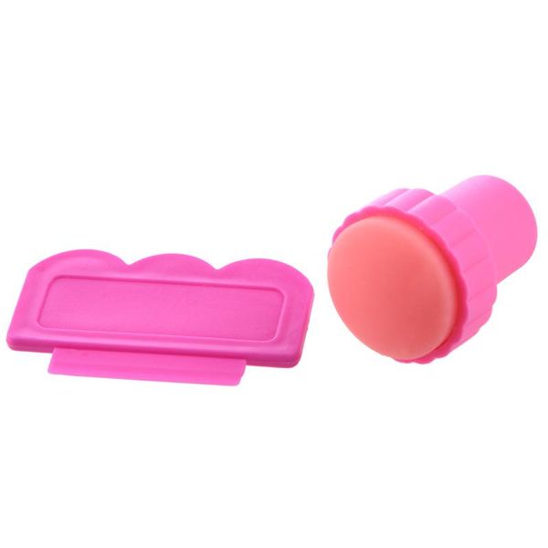 

nail art equipment stamp kit + scraper stamping pink, Silver