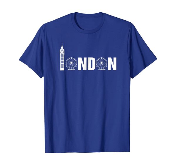 

london eye ferris wheel and big ben great britain t-shirt, White;black