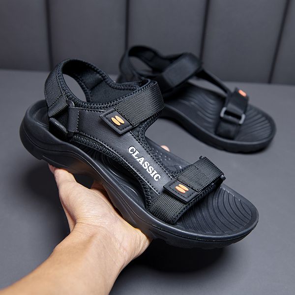 

summer men's sandals light-weight soft outdoor black casual sandal shoes for men sandalia hombre size 47