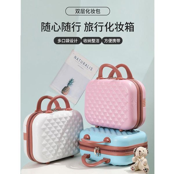 

duffel bags hand luggage 14 inches cosmetic case light and portable travel mini fashionable small exquisite beauty burst table