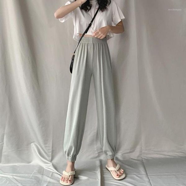 

women's pants & capris sedutmo summer thin harem women harajuku streetwear high waist trousers oversize causal sweatpants ed1613, Black;white