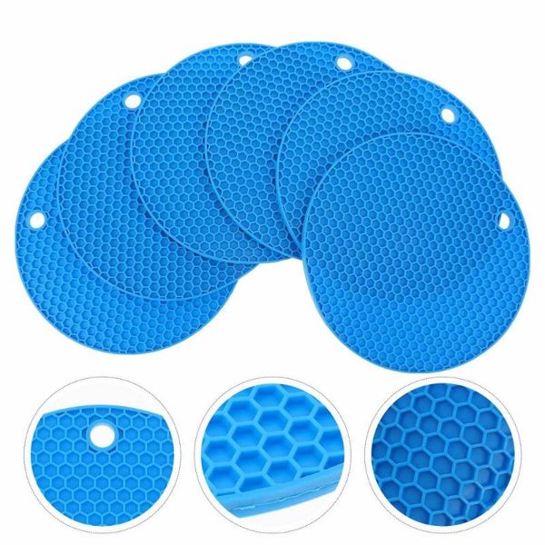 

mats & pads 6pcs heat insulation silicone bowl anti-scald coasters practical table